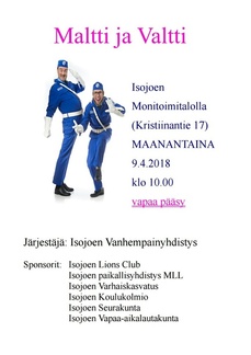 MLL mukana sponsoroimassa Isojoki-viikkojen Maltti ja Valtti esitystä.